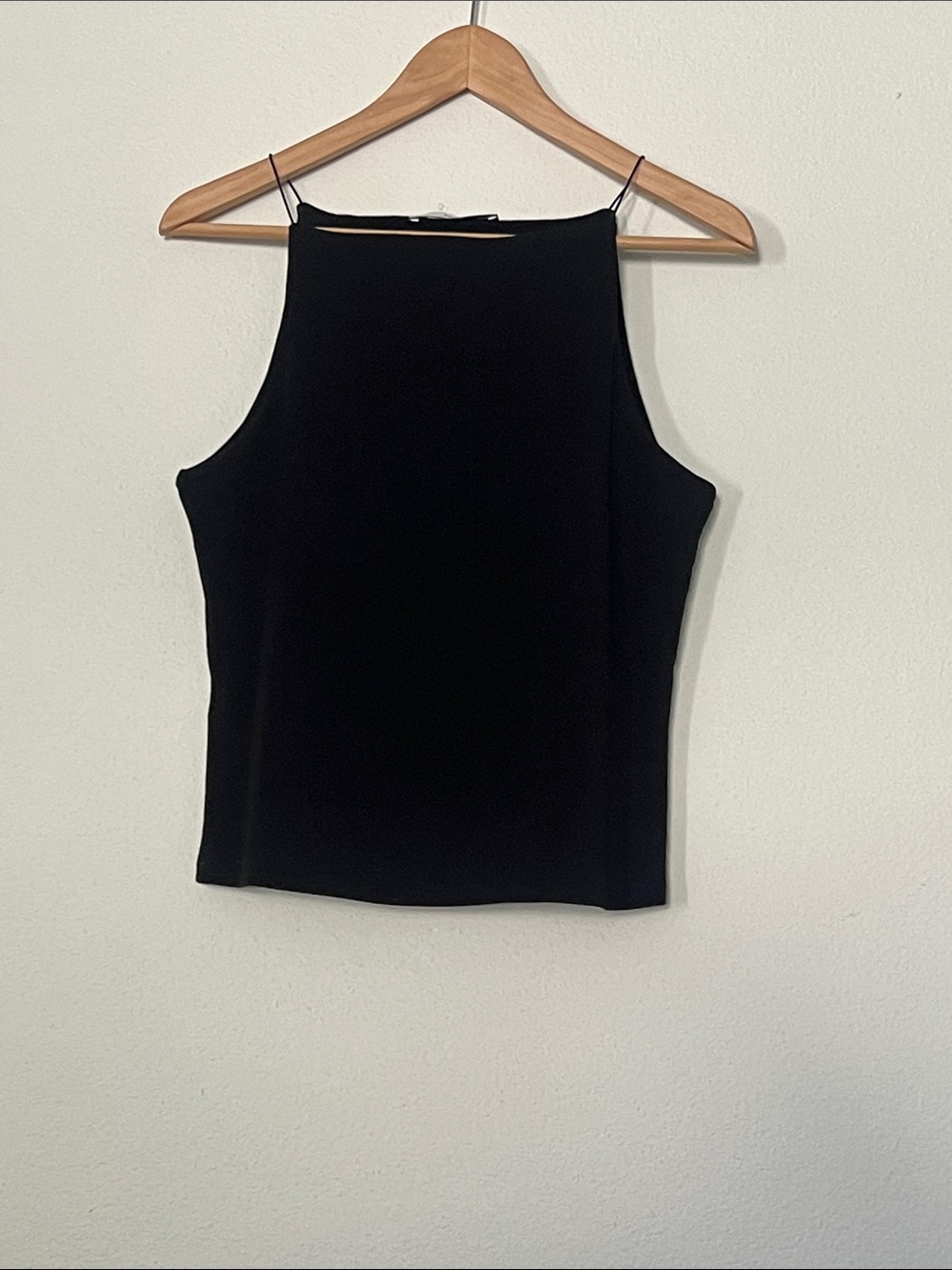 Mango Black High Neck Slim Tank Top